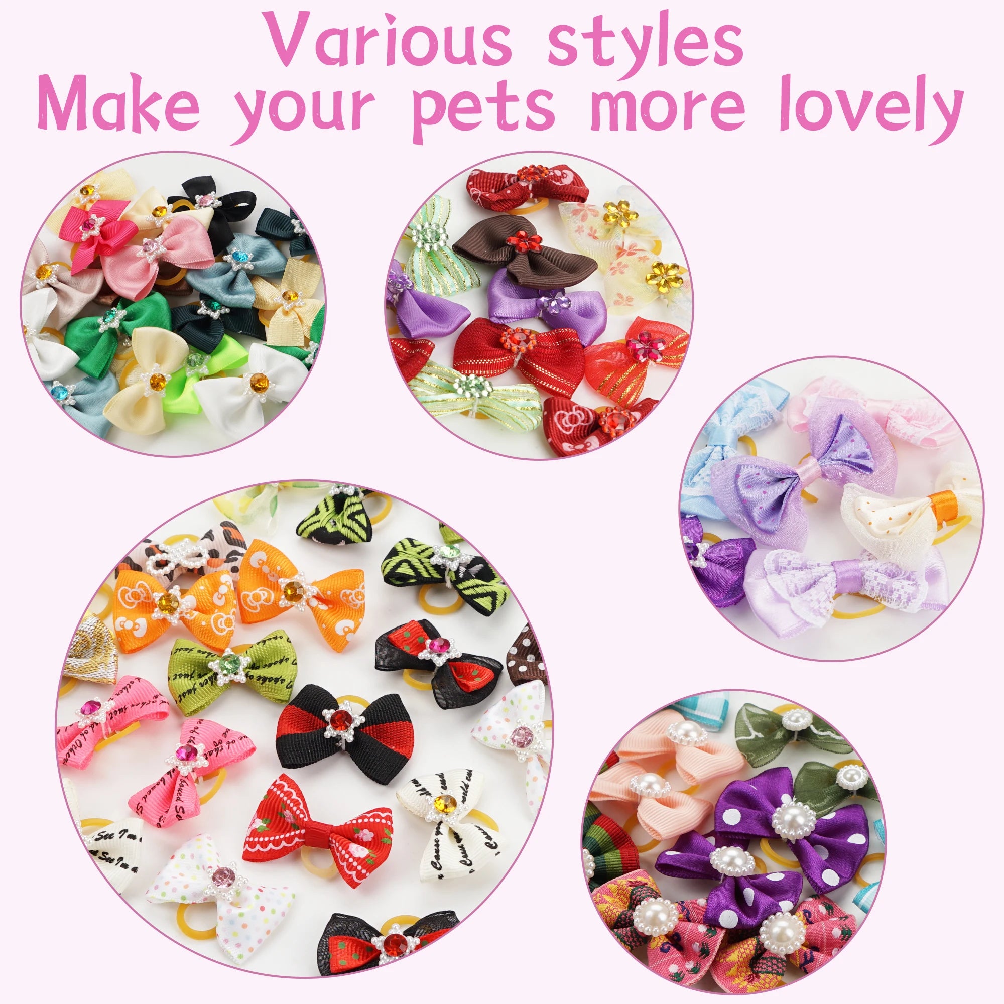 Dog Grooming Bows CatHair Bows Small Pog Grooming Accessories Dog Hair