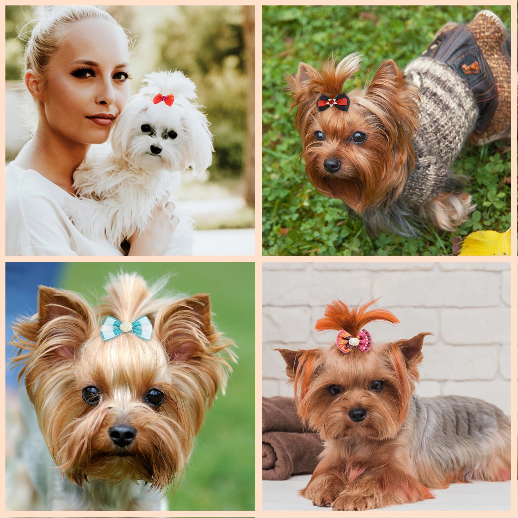 Dog Grooming Bows CatHair Bows Small Pog Grooming Accessories Dog Hair