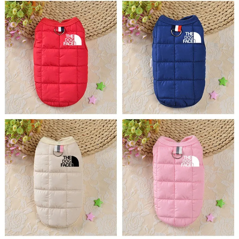Designer Trendy Dog Clothes Winter Warm Pet Coat Small Medium Dog Face