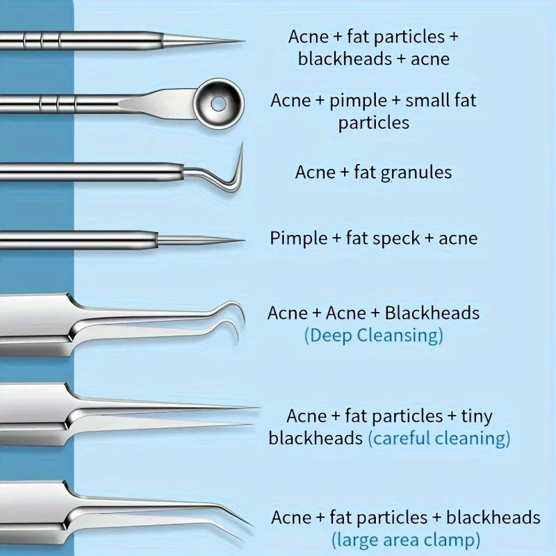 1/3/8pcs Stainless Steel Blackhead Removal Tool Set, Blackhead Clip,