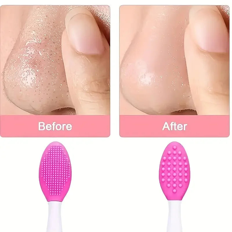 1PC/4PCS Beauty Skin Care Wash Face Silicone Brush Exfoliating Nose