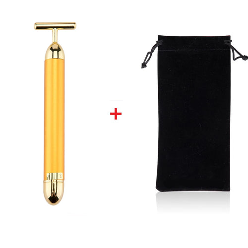 24k Gold Face Lift Bar Roller Vibration Slimming Massager Facial Stick