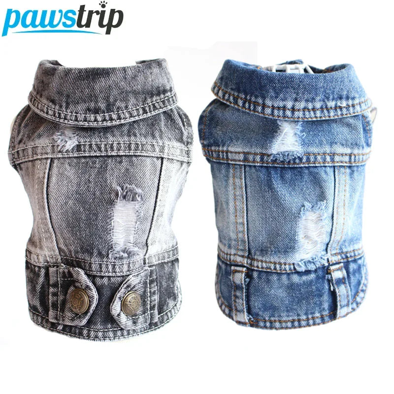 Thin pet dog coat Cool Dog Jeans Jacket for small medium dogs fashion