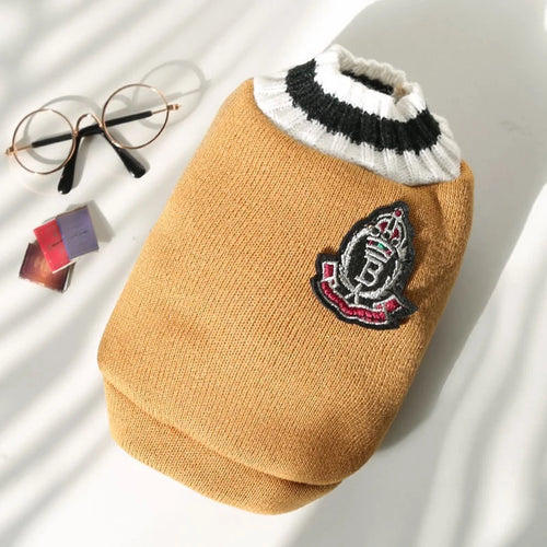 Pet Solid Costume  Cat Clothes Autumn Winter Jacket Christmas Sweater
