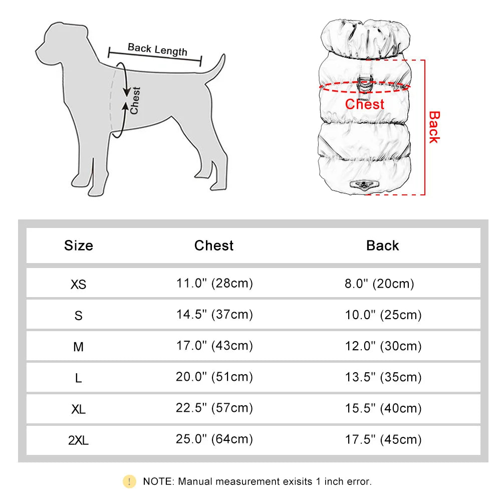 Soft Warm Dog Clothes Winter Padded Puppy Cat Coat Jacket For Small